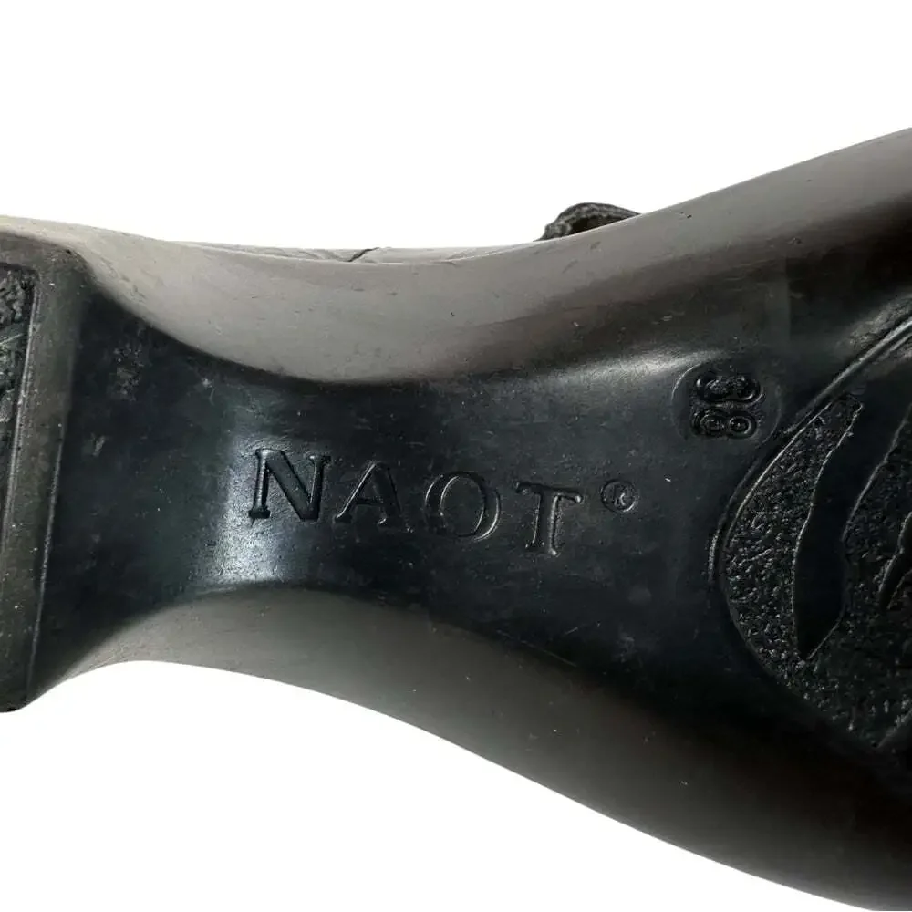 Naot Classic Pleasure Mary Jane Black Leather Comfort Work Shoes EU 38